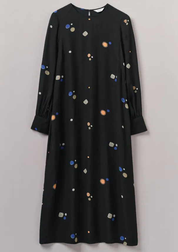 Outlet Cosmic Dot Print Column Dress Women Dresses