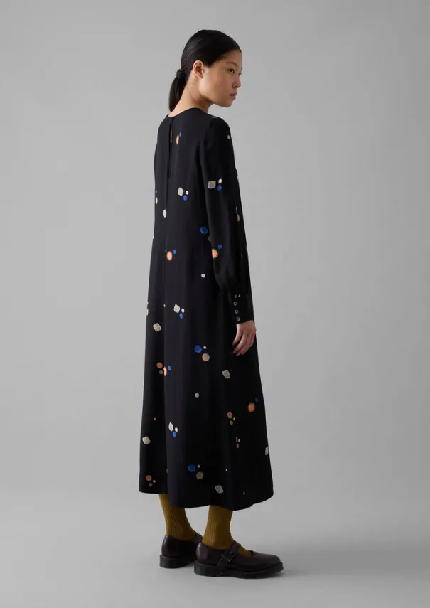 Outlet Cosmic Dot Print Column Dress Women Dresses