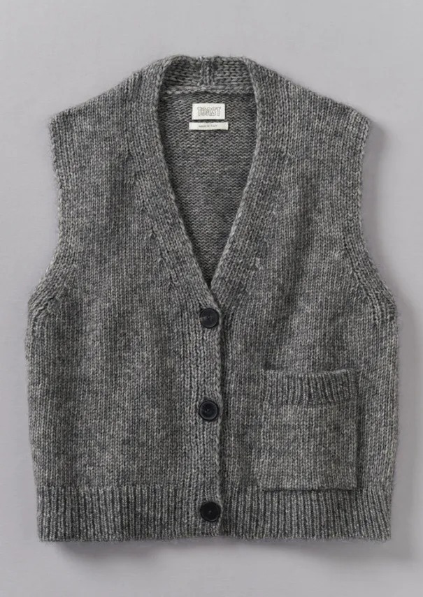 Discount Cotton Alpaca Button Through Tank Women Knitwear