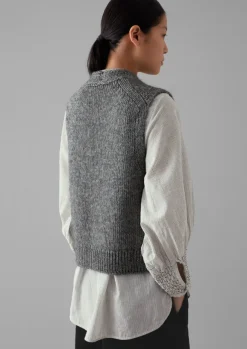 Discount Cotton Alpaca Button Through Tank Women Knitwear