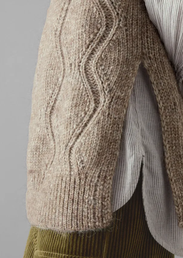 Cotton Alpaca Reverse Cable Tank Women Knitwear