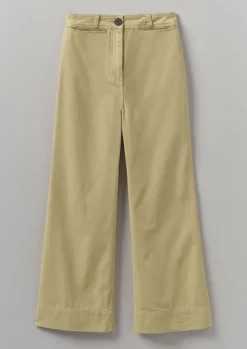 Hot Cotton Canvas Kick Flare Trousers Women Trousers