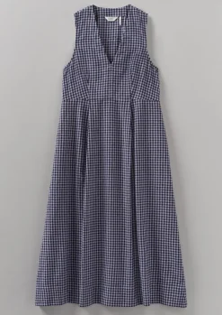 Cotton Gingham Seersucker Dress Women Dresses