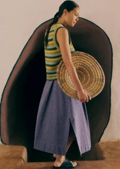 Best Cotton Gingham Seersucker Skirt Women Skirts