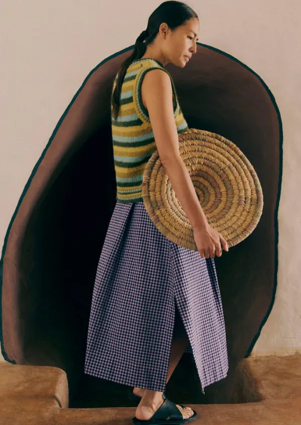 Best Cotton Gingham Seersucker Skirt Women Skirts