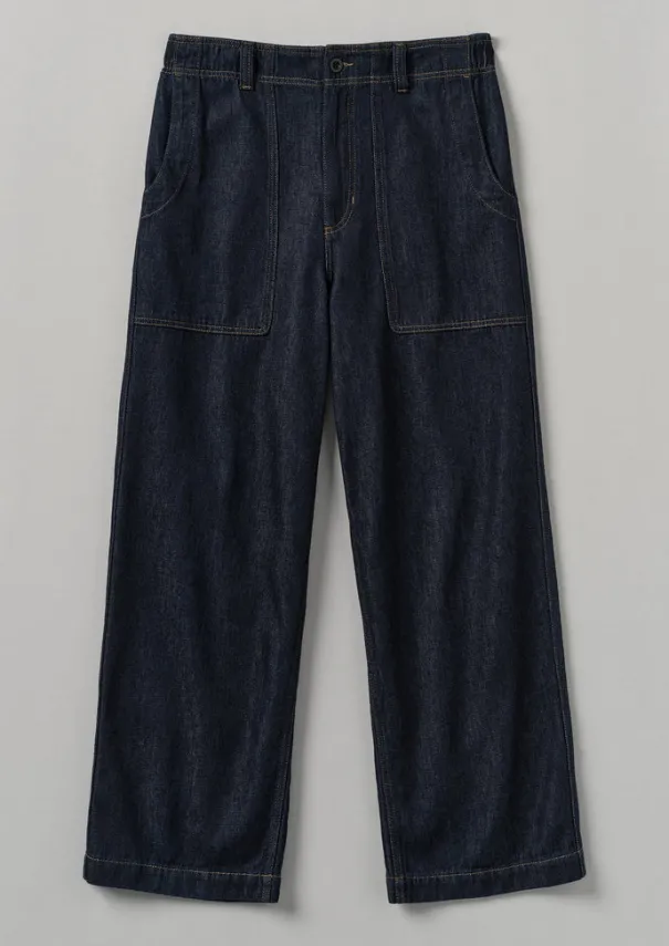 Hot Cotton Hemp Denim Cargo Trousers Denim|Trousers