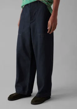 Hot Cotton Hemp Denim Cargo Trousers Denim|Trousers