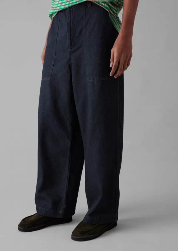 Hot Cotton Hemp Denim Cargo Trousers Denim|Trousers
