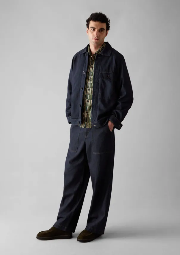 Outlet Cotton Hemp Denim Jacket Denim|Workwear