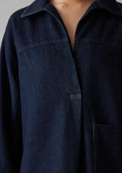 Online Cotton Hemp Denim Smock Women Denim|Tops & Tees