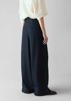 Discount Cotton Hemp Denim Wide Leg Trousers Women Denim|Workwear