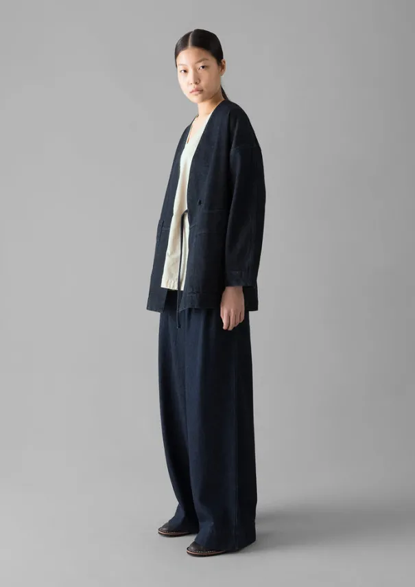 Discount Cotton Hemp Denim Wide Leg Trousers Women Denim|Workwear