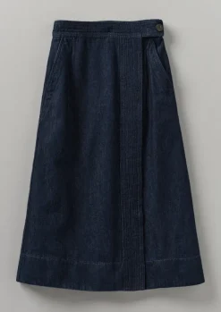 Sale Cotton Hemp Denim Wrap Skirt Women Denim|Skirts