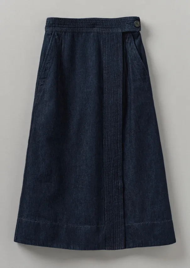 Sale Cotton Hemp Denim Wrap Skirt Women Denim|Skirts