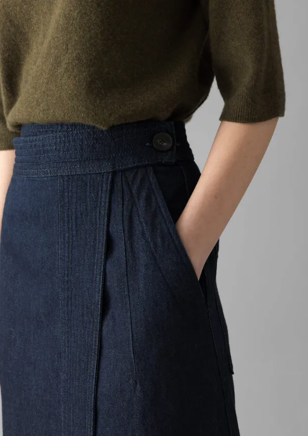 Sale Cotton Hemp Denim Wrap Skirt Women Denim|Skirts
