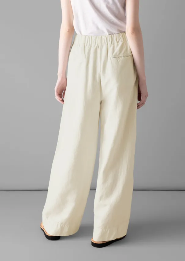 Cotton Linen Wide Leg Trousers Women Linen|Trousers