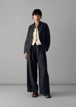 Cotton Linen Wide Leg Trousers Women Linen|Trousers