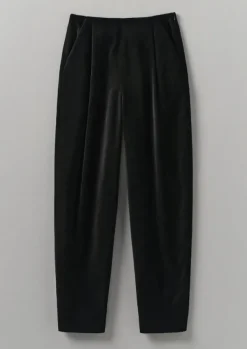 Cotton Velvet Pleat Front Trousers Women Velvet|Trousers