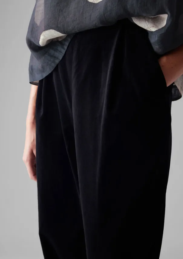 Cotton Velvet Pleat Front Trousers Women Velvet|Trousers