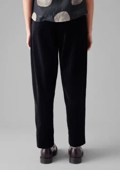 Cotton Velvet Pleat Front Trousers Women Velvet|Trousers