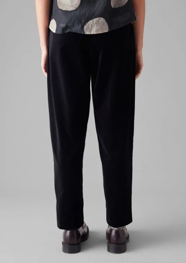 Cotton Velvet Pleat Front Trousers Women Velvet|Trousers