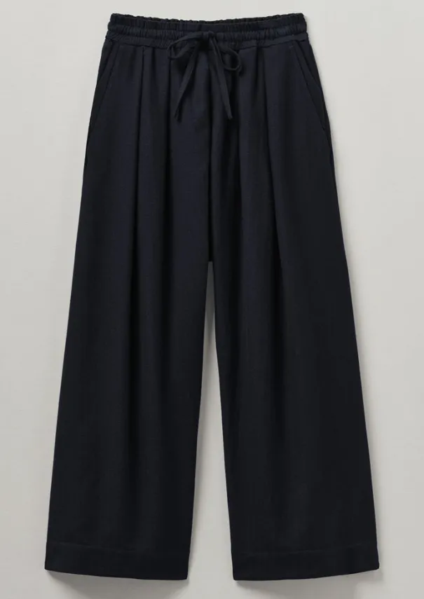 Outlet Cotton Wool Herringbone Pull On Trousers Women Trousers