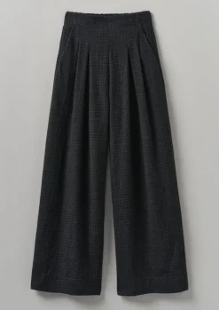Outlet Cotton Wool Pleat Front Trousers Women Trousers