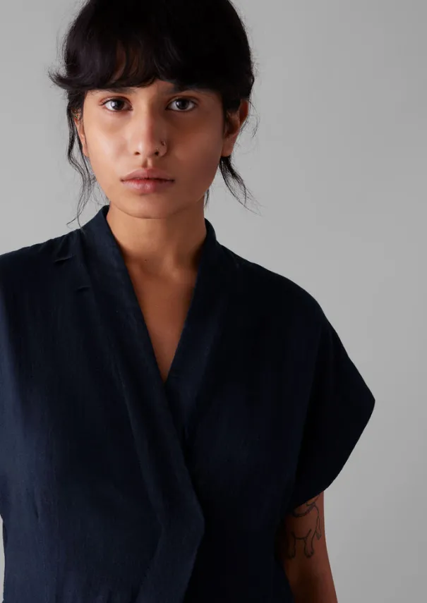 Cross Front Twill Jumpsuit Women Jumpsuits|Trousers