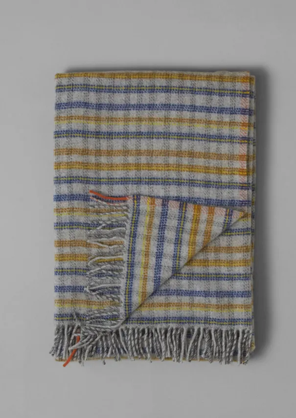 Dashed Check Wool Blanket Textiles|Blankets & Throws