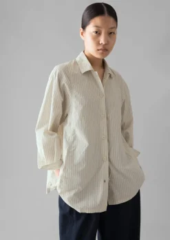 Dash Stripe Cotton Shirt Women Shirts|Tops & Tees