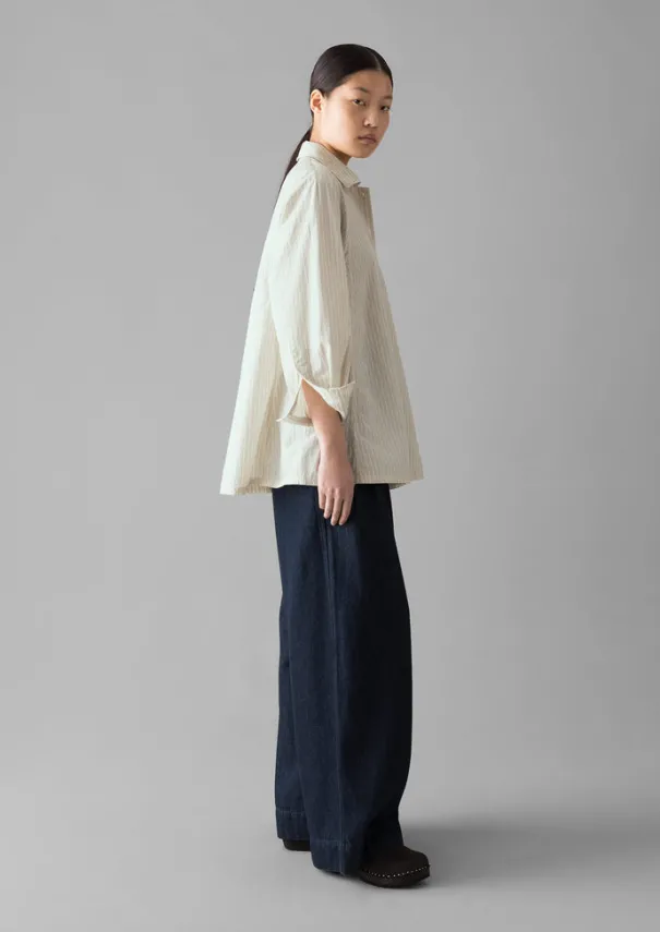 Dash Stripe Cotton Shirt Women Shirts|Tops & Tees