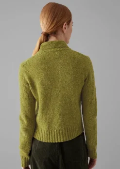 Hot Donegal Wool Round Collar Cardigan Women Knitwear