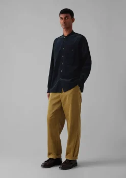 Dropped Shoulder Organic Cord Grandad Shirt Cord|Shirts
