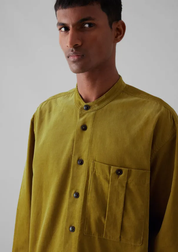Discount Dropped Shoulder Organic Cord Grandad Shirt Cord|Shirts