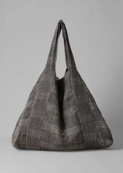 Etched Check Linen Bag Women Bags & Belts