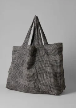 Etched Check Linen Bag Women Bags & Belts