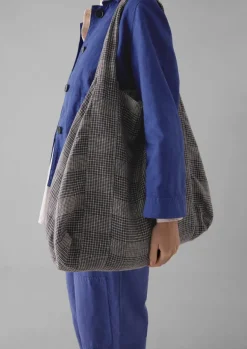 Etched Check Linen Bag Women Bags & Belts