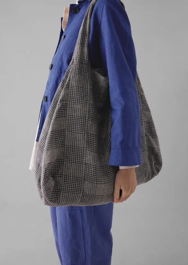 Etched Check Linen Bag Women Bags & Belts