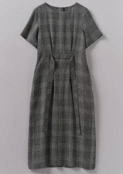 Outlet Etched Check Linen Dress Women Linen|Loungewear