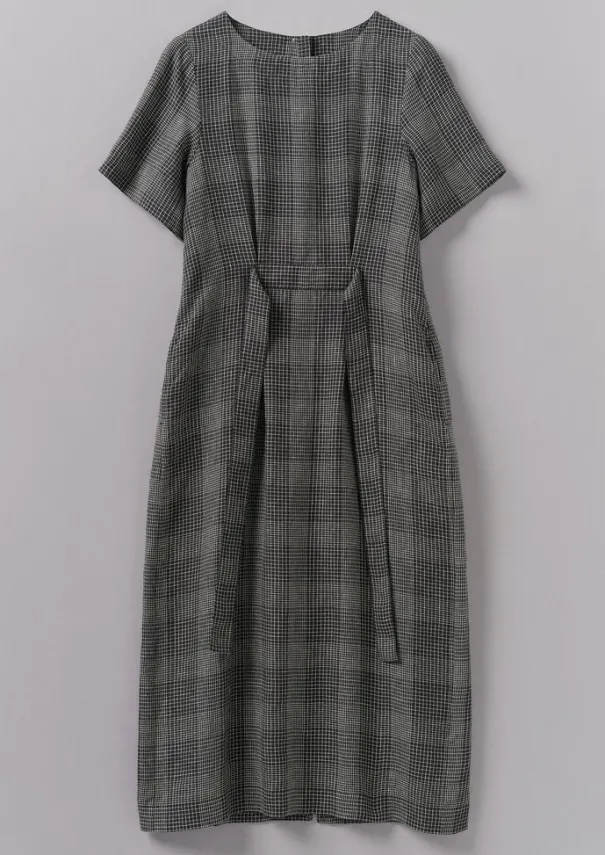 Outlet Etched Check Linen Dress Women Linen|Loungewear