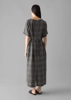 Outlet Etched Check Linen Dress Women Linen|Loungewear