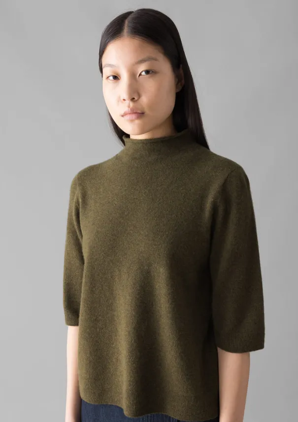 New Fine Wool Cashmere Half Sleeve Sweater Women Cashmere|Knitwear