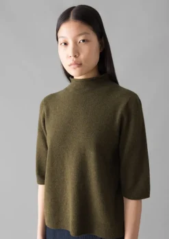 New Fine Wool Cashmere Half Sleeve Sweater Women Cashmere|Knitwear