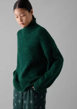 Best Flecky Wool Cashmere High Neck Sweater Women Cashmere|Knitwear