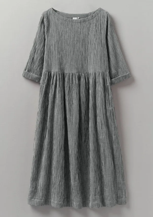 Hot Freya Gingham Crinkle Cotton Dress Women Loungewear|Dresses