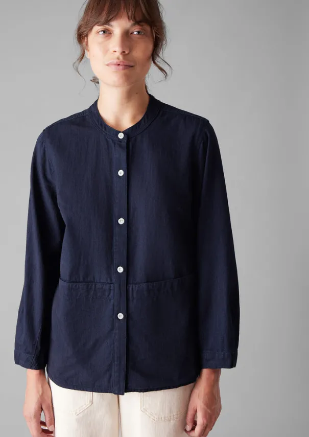 Clearance Front Pocket Soft Twill Shirt Women Workwear|Shirts