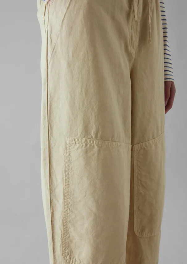 Hot Garment Dyed Cotton Linen Canvas Trousers Women Linen|Trousers