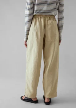 Hot Garment Dyed Cotton Linen Canvas Trousers Women Linen|Trousers