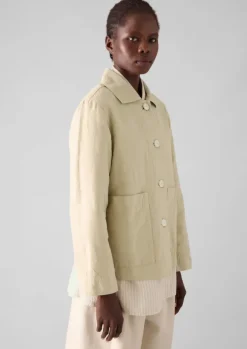 Online Garment Dyed Cotton Linen Jacket Women Linen|Coats & Jackets