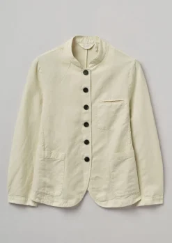 Hot Garment Dyed Cotton Linen Neat Jacket Women Coats & Jackets